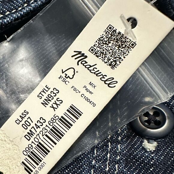 Madewell Denim Pleated Cropped Button-Up Shirt - NWT! - Picture 6 of 6